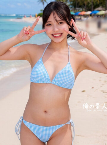 4K美少女ナンパ水着作品「める」のぶっかけ＆中出しシーン