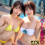 4Kハイビジョンで楽しむ水着美女・ゆのとみさの極上パイズリと騎乗位